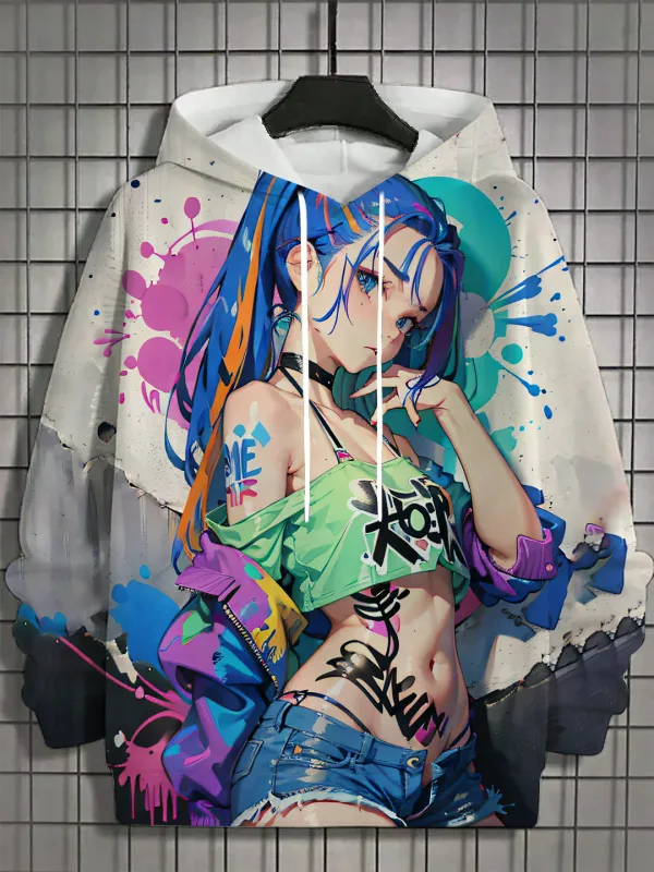 2024 Bagong Anime Women's Men's Fashion Printed Hoodies Autumn and Winter Designer Hoodies Casual Sweatshirts