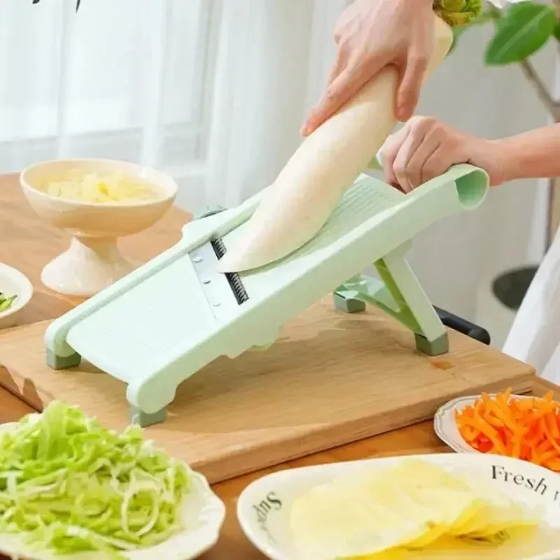 Rebanador de verduras multifunción para el hogar, cortador Manual de frutas y verduras, perilla ajustable, rallador de patatas y limón, utensilios de cocina