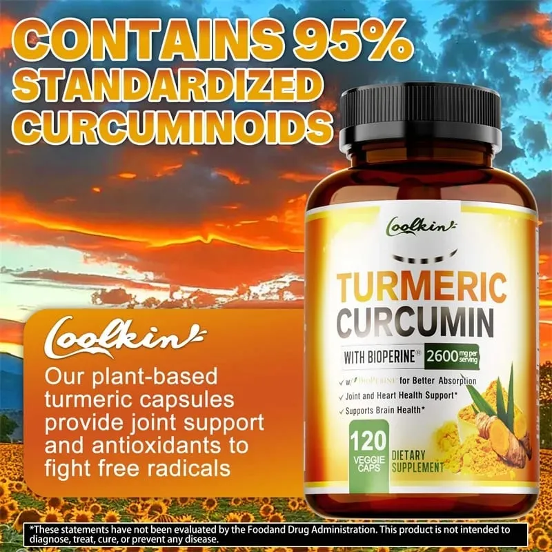 Turmeric Curcumin - Relieve joint pain promote bone growth Supports Joint Inflammation Antioxidant and Digestive Health