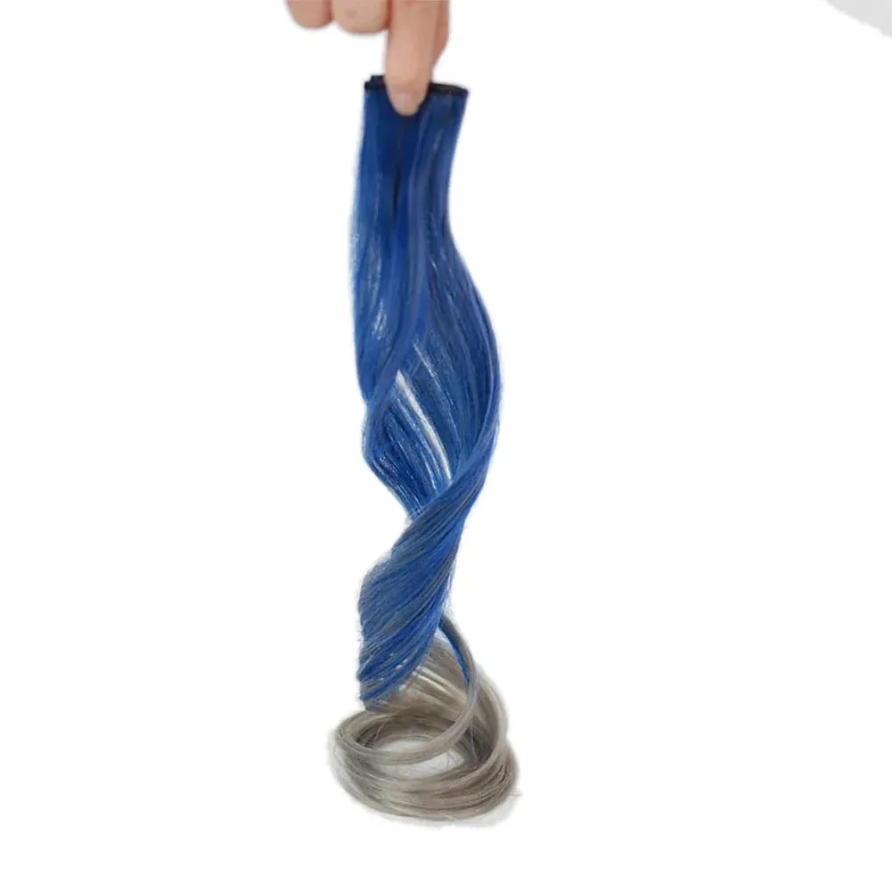 Colored Large Wave Long Curly Wig Ear Hanging Dye Hair Extensions Invisible High Temperature Silk Synthetic Wig Patch