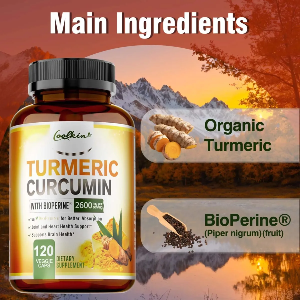Turmeric Curcumin Capsules - with Black Pepper - Helps Joint Antioxidant & Immune System Anti-Inflammatory