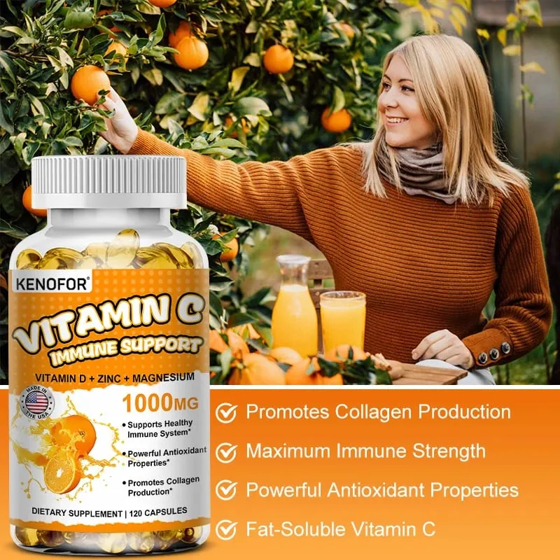 Vitamin C Supplement for Immune Support & Antioxidant Protection Vegan Friendly Non-GMO Gluten Free 30/60/120 Capsuels — image 3