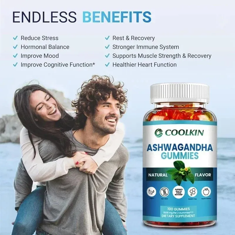 Ashwagandha Gummies - Relieve Stress Improve Concentration Promote Brain and Energy Balance and Improve Sleep Health