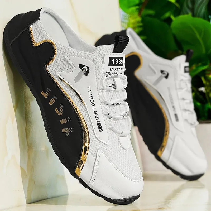 Men's Casual Closed Toe Half Slippers Summer Comfortable Breathable Soft Sole Sneakers Fashion Slip-on Men's Tennis Shoes 2026