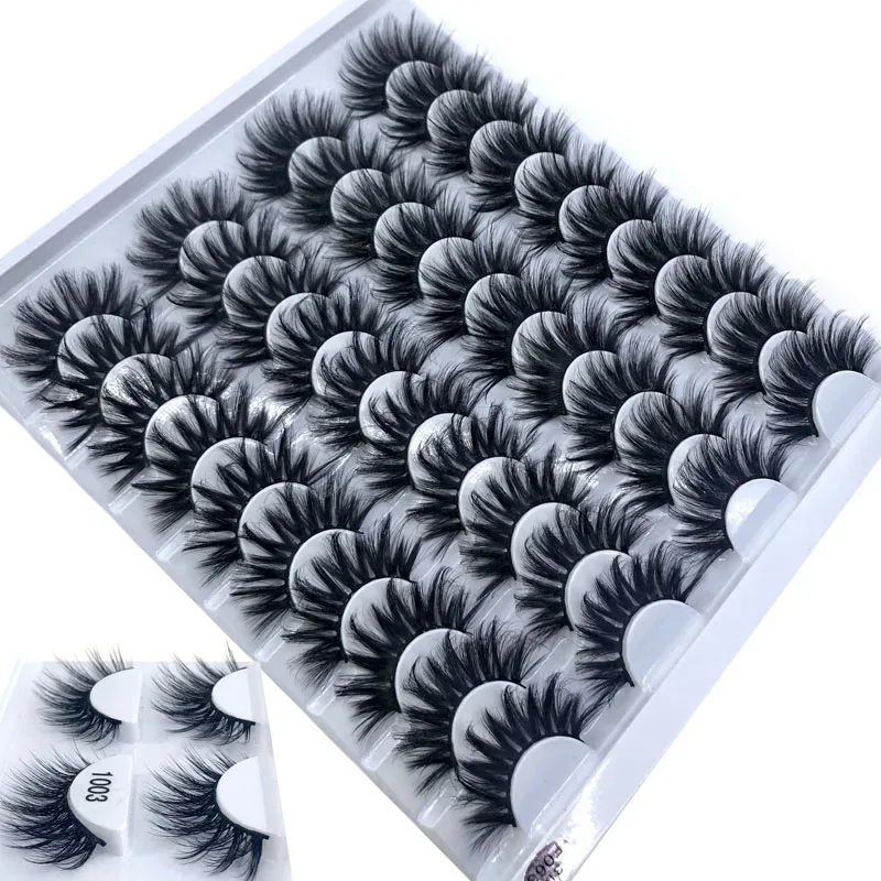 16 Pairs 3D Mink Hair False Eyelashes Natural/Thick Long Eye Lashes Wispy Makeup Beauty Extension Tools