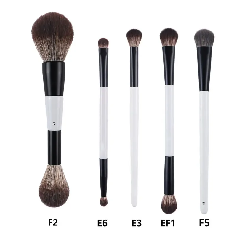 2pcs/set White Double ended Angled Foundation Makeup Brushes Blush Contour Make up Brush Wood Handle Cosmetic Tool Mari F4 — image 7