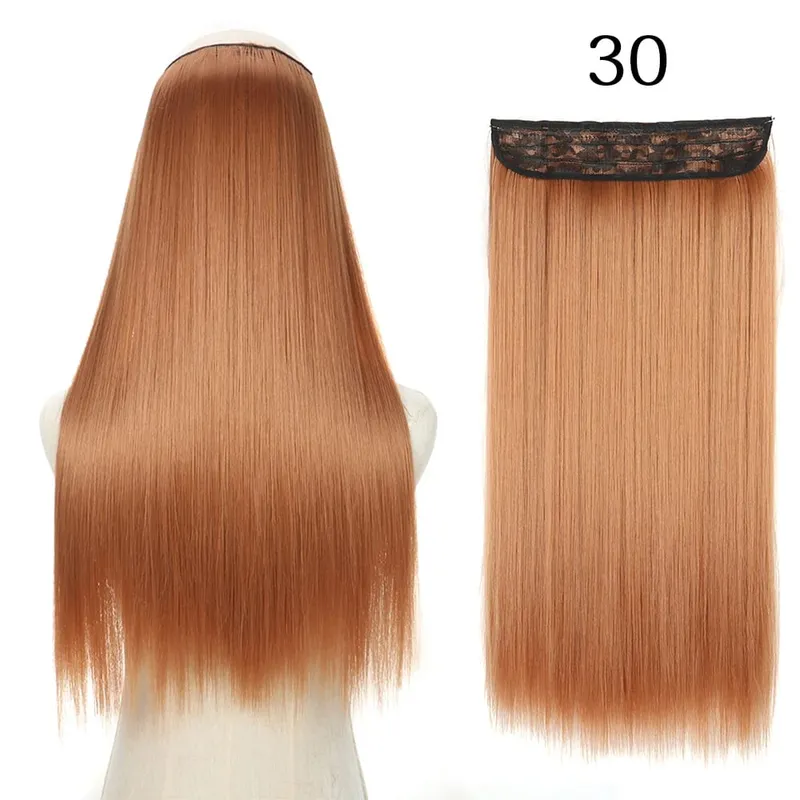 Synthetic Long Straight No Clip Invisible Line Hair Extensions 40 55 80cm Natural Brown Blonde Fake Hairpiece For Women