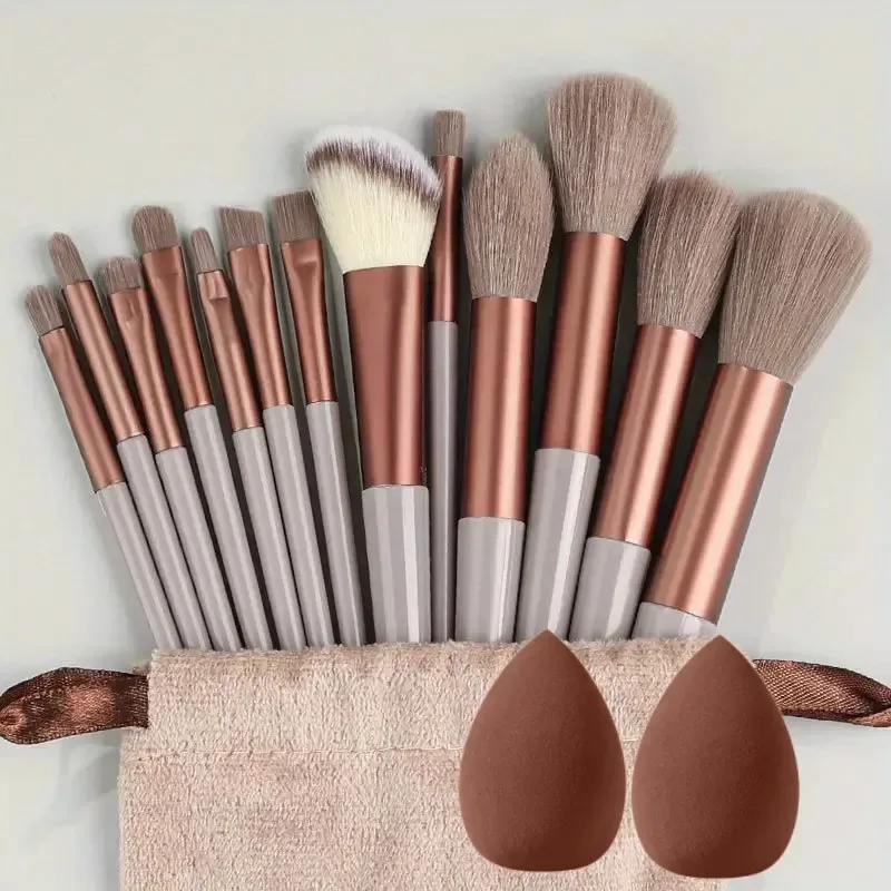 13Pcs Soft Fluffy Makeup Brushes Set for Cosmetics Foundation Blush Powder Eyeshadow Kabuki Blending with Makeup Sponge Egg — image 12