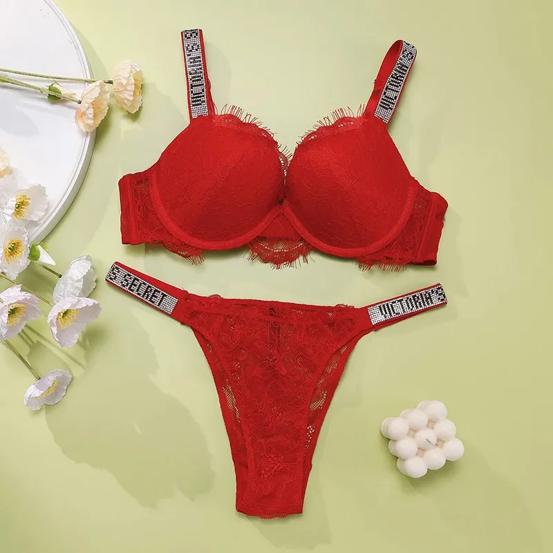 Bra and Panty Set Comfortable push up Shapewear Adjustable Padded Gathered New V Lace Lingerie Set Women's Sexy — image 3