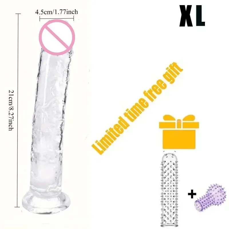 Transparent Soft Jelly Dildos Strong Suction Cup Female Anal Masturbator Clitoral Stimulator Big Dick Lesbian Women Sex Toys 18+