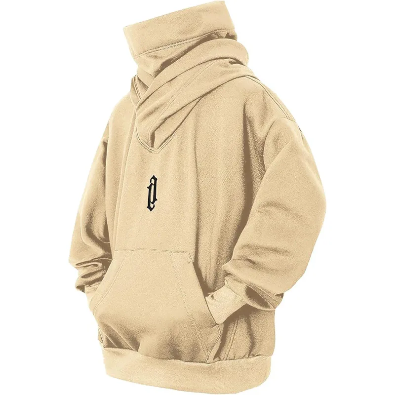 Thêu Cao Cổ Áo Quá Khổ Y2K Nam Nữ Hoody Nhật Bản Ninja Áo Khoác Mùa Thu Hip Hop Trang Bỏ Túi Dạo Phố