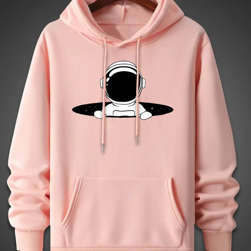 2025 ใหม่ฤดูหนาวผู้ชายสบายๆหลวมขนแกะความอบอุ่นHooded Sweatshirtแฟชั่นอินเทรนด์สบายๆอเนกประสงค์Walkaround 2D Hooded