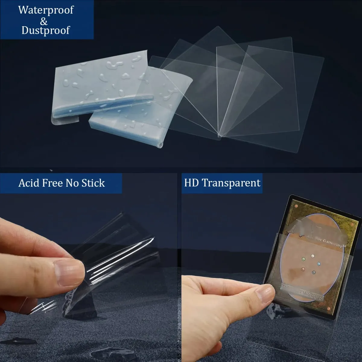 200PCS Transparent Standard Size Inner Card Sleeves Perfect for Double-sleeving 64X89MM TCG Card Sleeves Card Protector for MTG — image 3