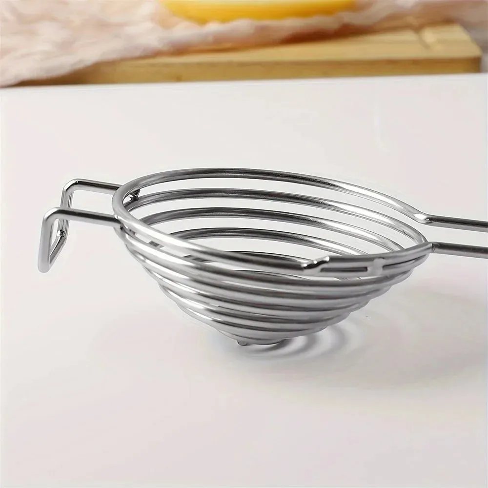 Egg Separator Long Handle Egg White Separator Food Grade Stainless Steel Egg Yolk Divider Filter Kitchen Gadget — image 4