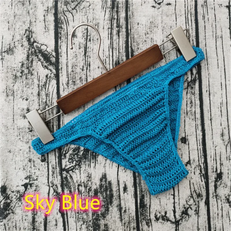 Hot Men Women Breathable Underwear Hand Crochet Low Rise Gstring Swimming Sunbathing Thong Sissy Panties Трусы Мужские — image 34