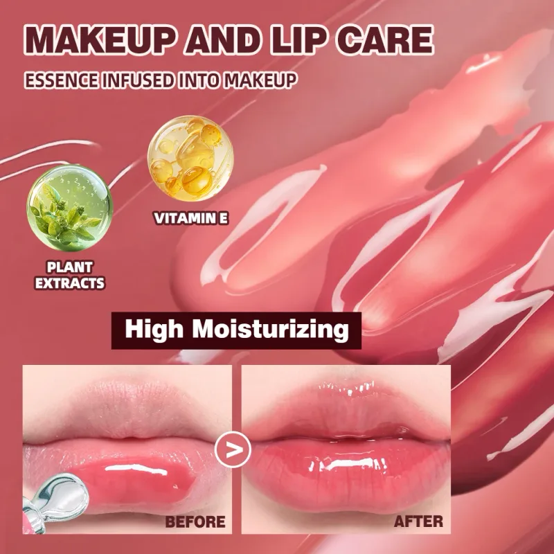 Mirror Pearl Lipgloss ลิปสติกให้ความชุ่มชื้นยาวนาน Shine Glitter Lip Glaze Non Stick Cup Jelly Pout Lip Tint แต่งหน้า — image 4