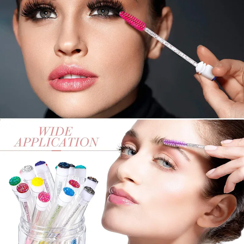 50/100 pz Riutilizzabile Ciglia Pennello Tubo per Estensione Ciglia Usa E Getta Mascara Bacchette Sopracciglio Applicatore Pennello Ciglia Pennelli