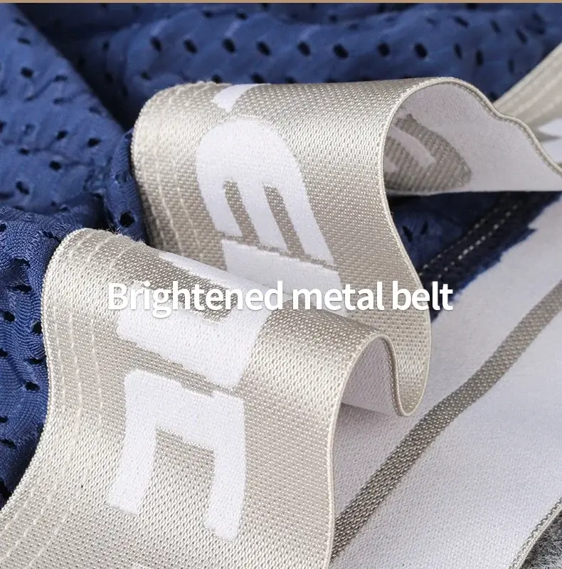 Professional sports men's underwear lengthened anti-wear leg boxer shorts ice silk hollow breathable quick dry running long leg