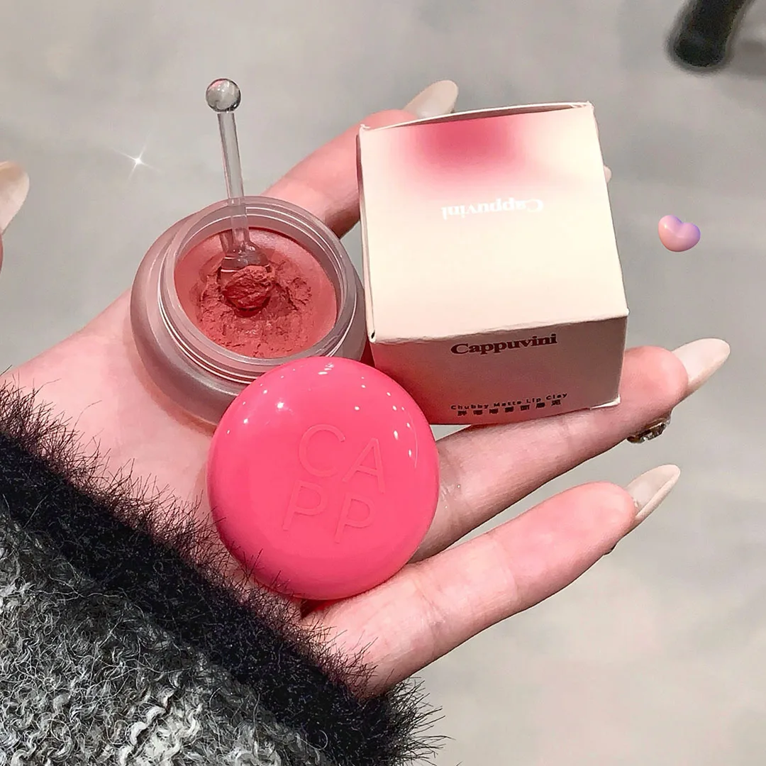 Canned Lip Mud Mist Lipstick Moisturizing Velvet Matte Mousse Solid Lip Gloss Cheek Blush Cream Tint Lips Makeup Korean Cosmetic