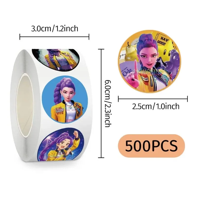 NEW 500pcsRoll Popular Anime KPop Stickers Tiger Theme DIY Waterproof Decals for Scrapbook Phone Luggage Skateboard Laptop Decor — image 6