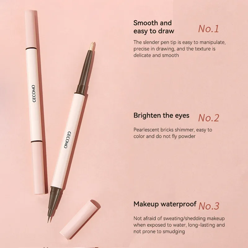 3D star eye double head silkworm pen keep makeup lasting waterproof and not easy to stain brighten — image 5