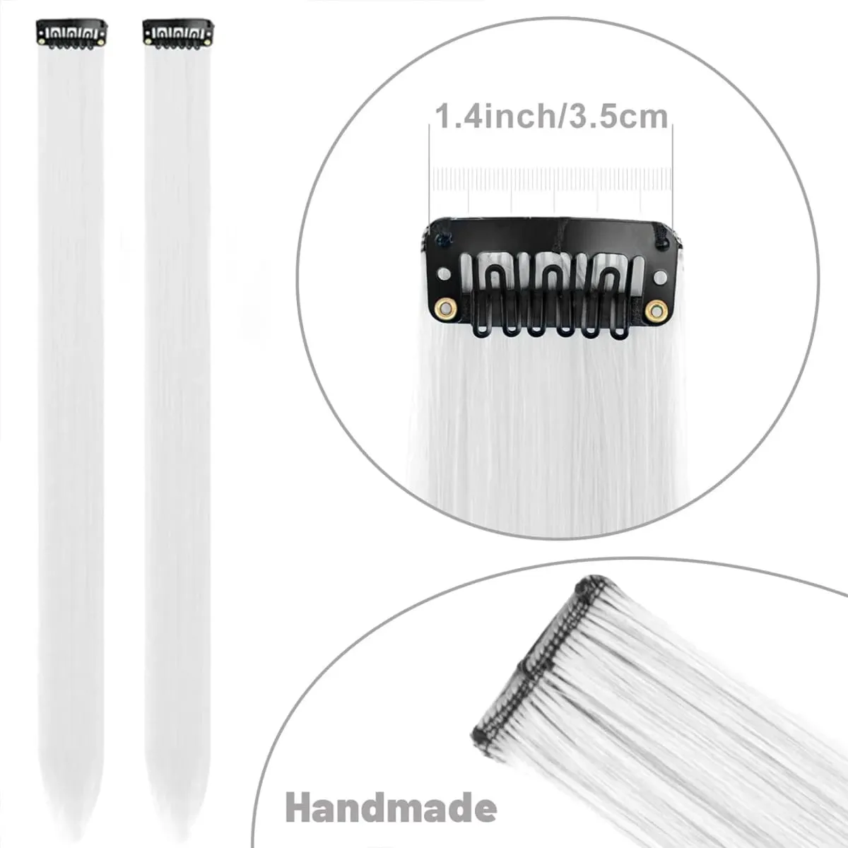 Synthetic 10Pcs colorful Hair Extensions Clip in Colored Party Highlights Extension for Kids Girls Long Straight Hairpiece