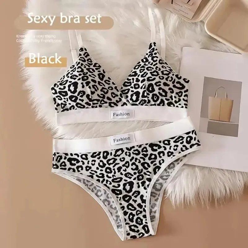 1Set Adjustable Shoulder Strap Seamless Bra Set Traceless Cotton Underwear Set Non-wire Low Waist Panties Sexy Lingerie Set