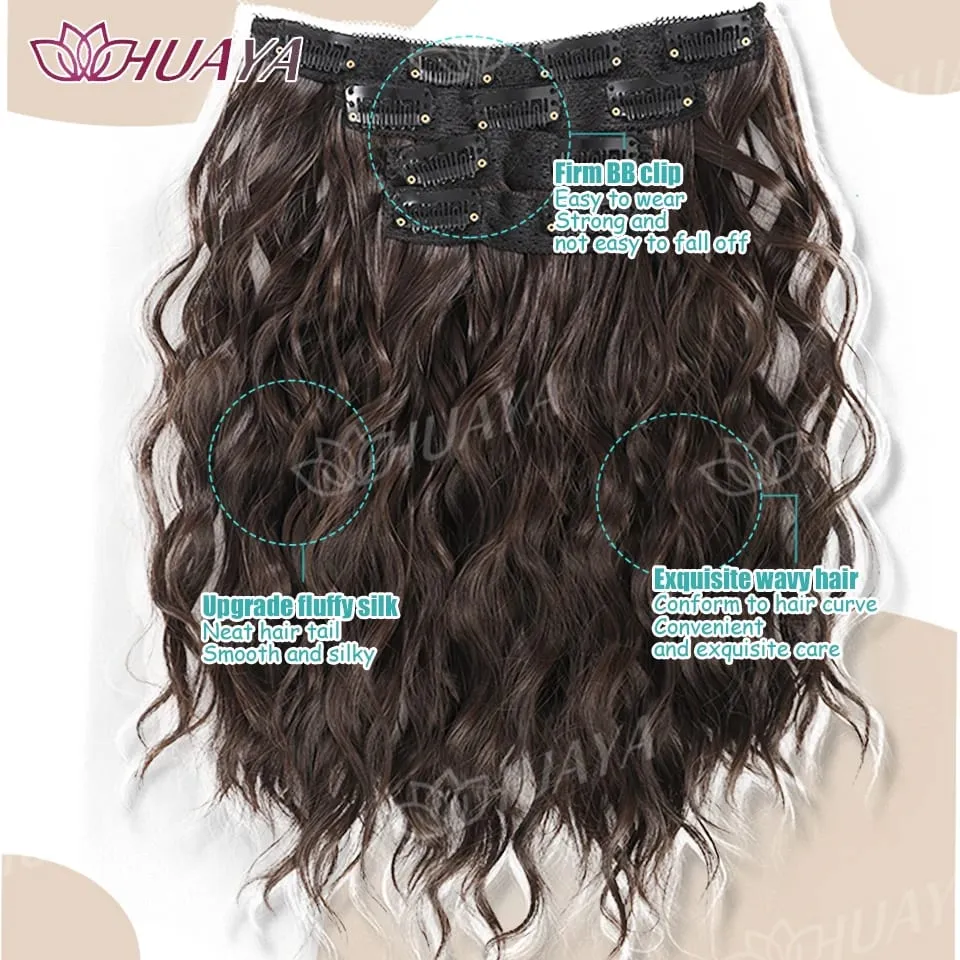 Synthetic Extension Wigs for Women BB Clip Style Four-Piece Set Water Wave Short Hair Extension Wigs Suitable for Everyday Wear — image 4