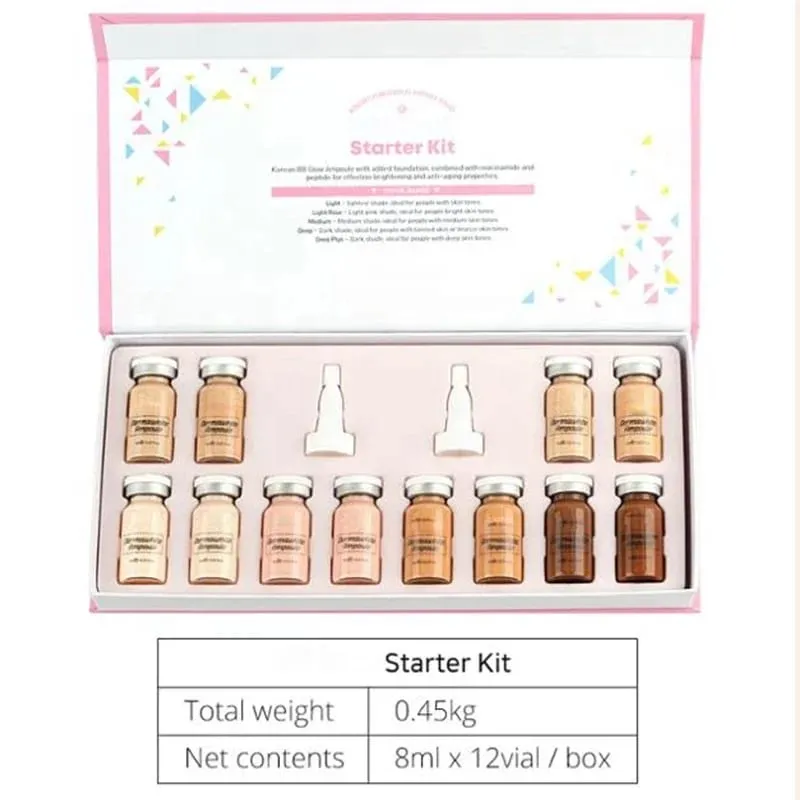 12pcs LAN FROST BB Cream Beginner Starter Kit 8ml Niacinamide Foundation Facial Skin Whitening Brightening CC Cream