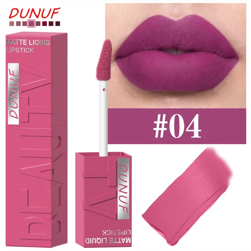 8-Color Lip Matte Smooth Easy-to-Apply Square Gloss Tube Velvet Waterproof Three-Dimensional Sexy Plumping Lipstick Makeup