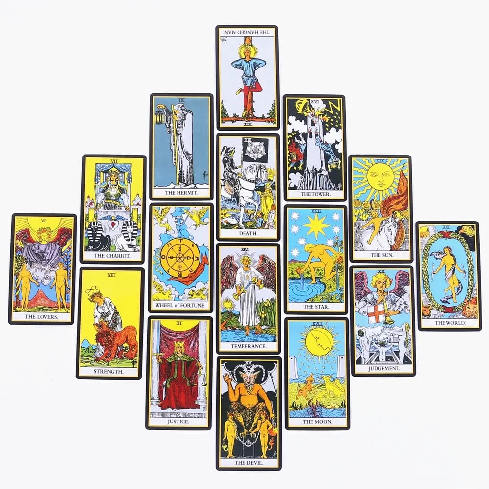 2026 Black Classic Tarot Cards Deck 78pcs Fortune-Telling Game Set with Guidebook for Family Gatherings and Board Games