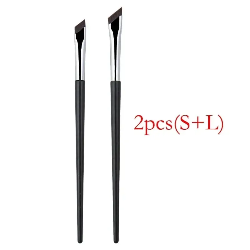 2pcs Angled Blade Eyeliner Brush Ultra Thin Fine Eyebrow Brush Flat Sickle Eyeliner Brushes Thin Angled Eyeliner Makeup Tools
