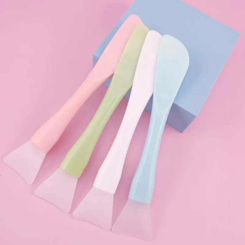 Dual-use DIY Mud Film Brushes Knife Type Flat Head Silicone Plastic Facial Mask Brushes Silicone Film Adjusting Rod Beauty Tools — image 1