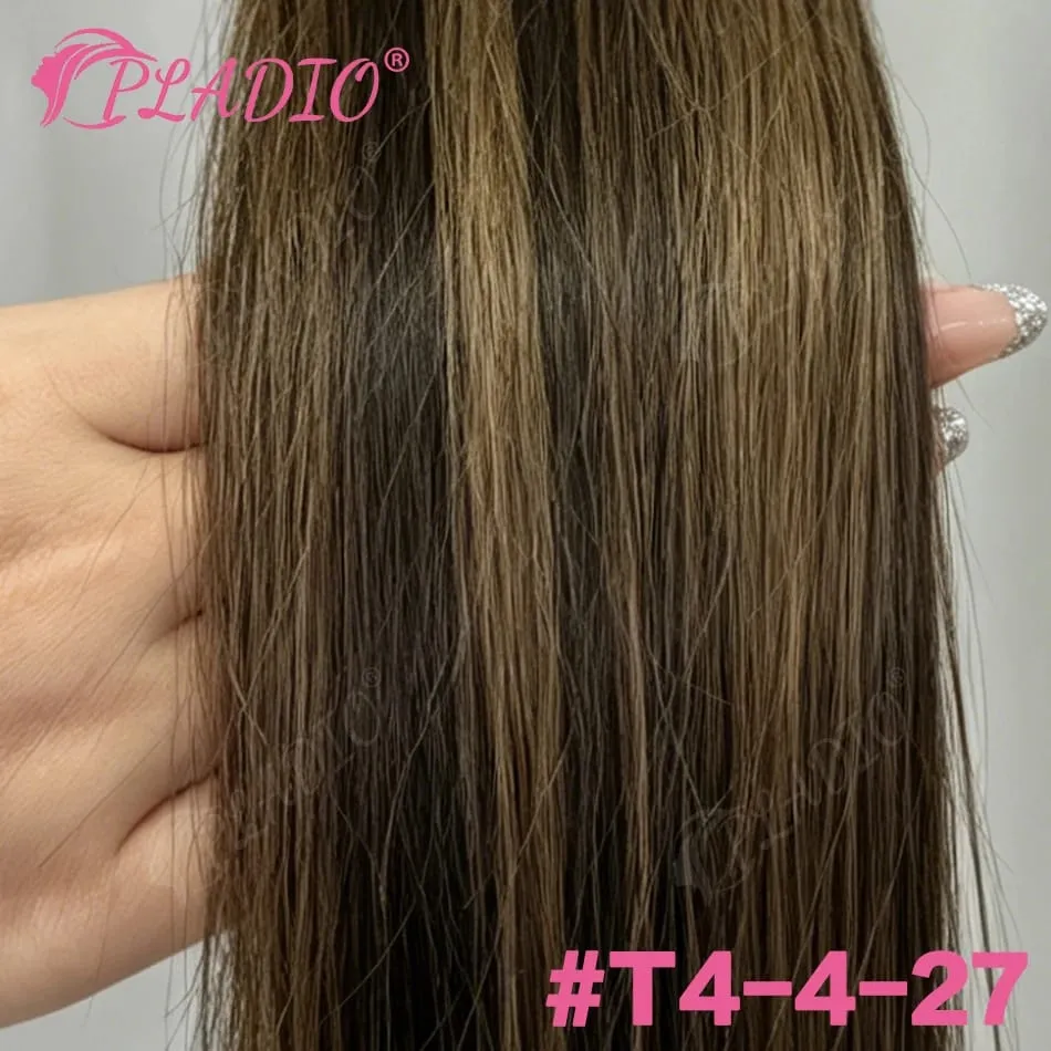 20 40 60 pezzi Nastro nelle estensioni dei capelli 100% capelli umani lisci 14-22 pollici Colore n. 4 Aggiungi volume Estendi la lunghezza per le donne