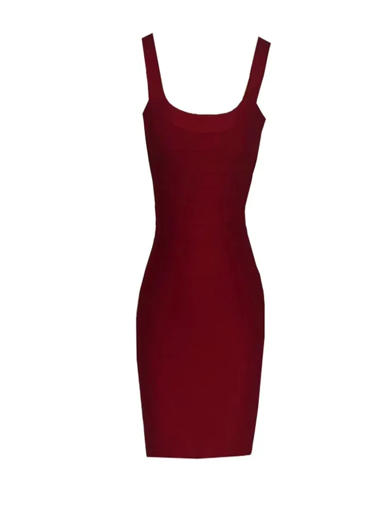 Summer Mini Bandage Dress for Women Bodycon Elegant Sexy Party & Evening Wear High-Street Shopping Birthday Nightclub