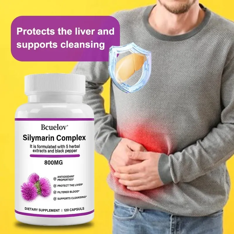 Dandelion + Milk Thistle Liver Detoxification and Purification Rich in Antioxidants Supports Digestive Health – 120 Capsules