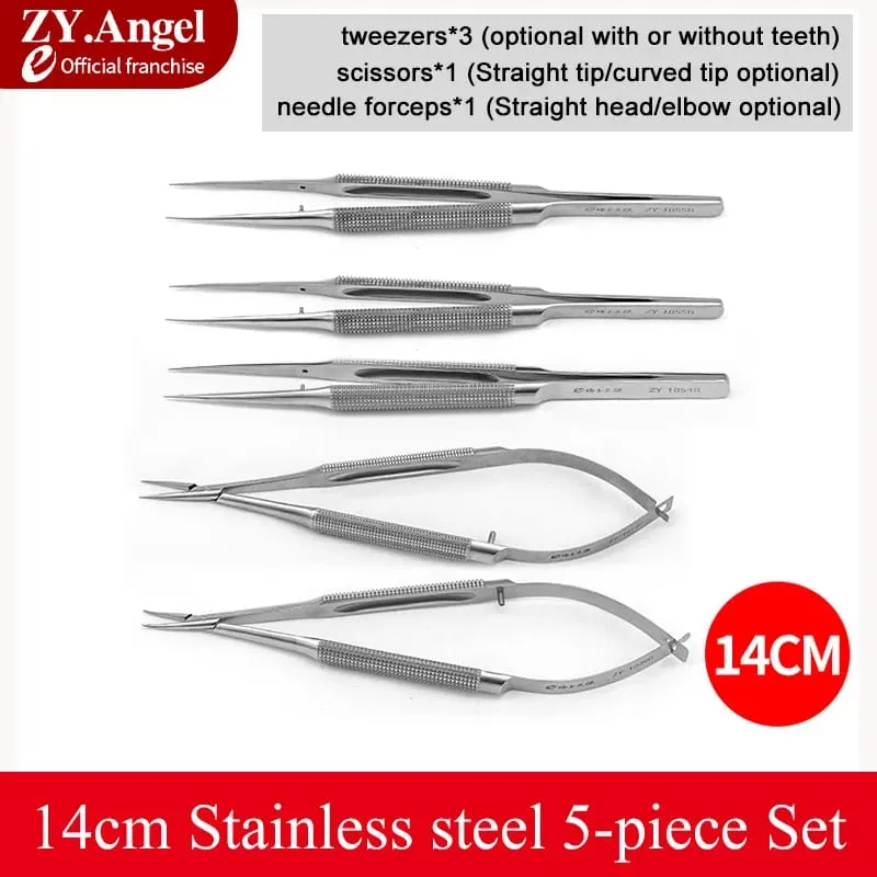 Ophthalmic Microsurgery Instruments Scissors Needle Holders Tweezers Stainless Steel 4/6/8 Piece Set Of Ophthalmic Surgical Tool