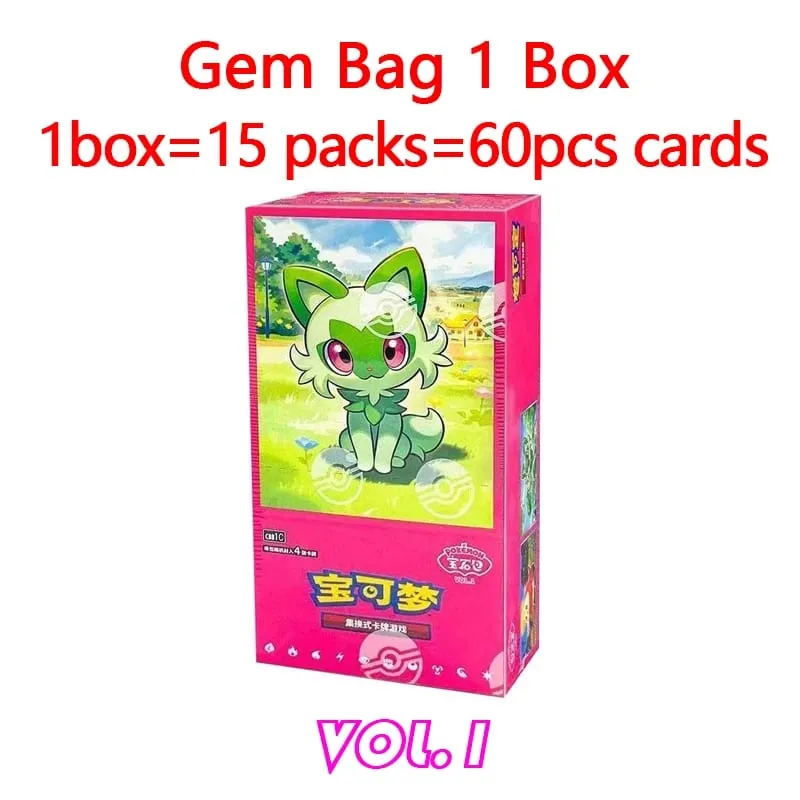 Original Pokemon GemPack Cards Vol.5 Vol.3 Vol.2 Vol.1 Trading PTCG Bag Gem Box Deck Sprigatito Eevee Pikachu Gengar Card Gift
