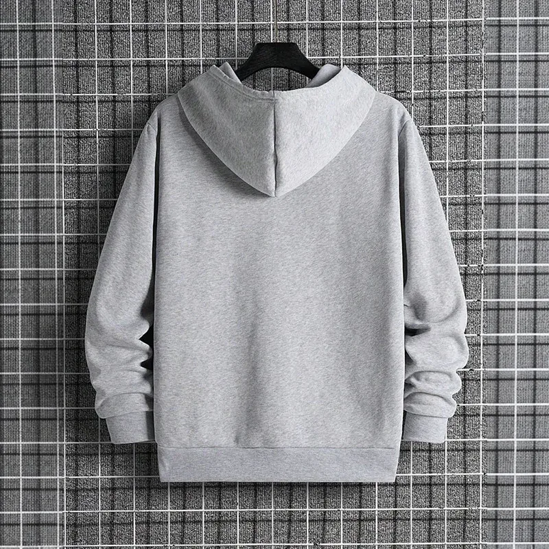 Mens Urban Hoodie 2025 High Quality Solid Color Long Sleeve Sweatshirt Casual Sporty Hooded Outerwear Jesus Cross Print Pullover