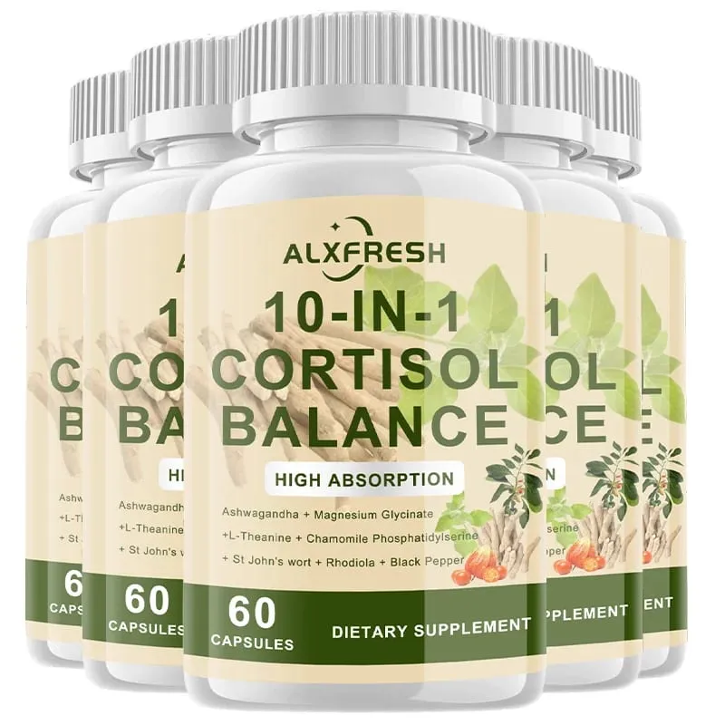 Cortisol Capsules Support Lower Cortisol Levels Relieve Stress Improve Mood and Sleep Quality Increase Energy Reduce Fatigue