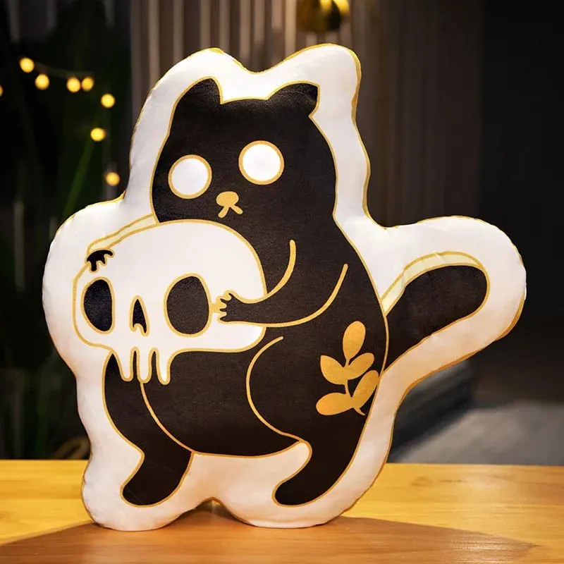 30CM Funny Pumpkin Ghost Cute Elves Skeleton Death Dark Cat Soft Pillow Halloween Home Decoration Sofa Cushion Nap Sleep Toys — image 11