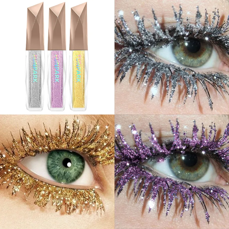 1pc Waterproof Diamond Shine Volume Curl Mascara-Glitter Snow Effect for Eye Lash Makeup Women's Cosmetic Smudge-proof Mascara — image 6