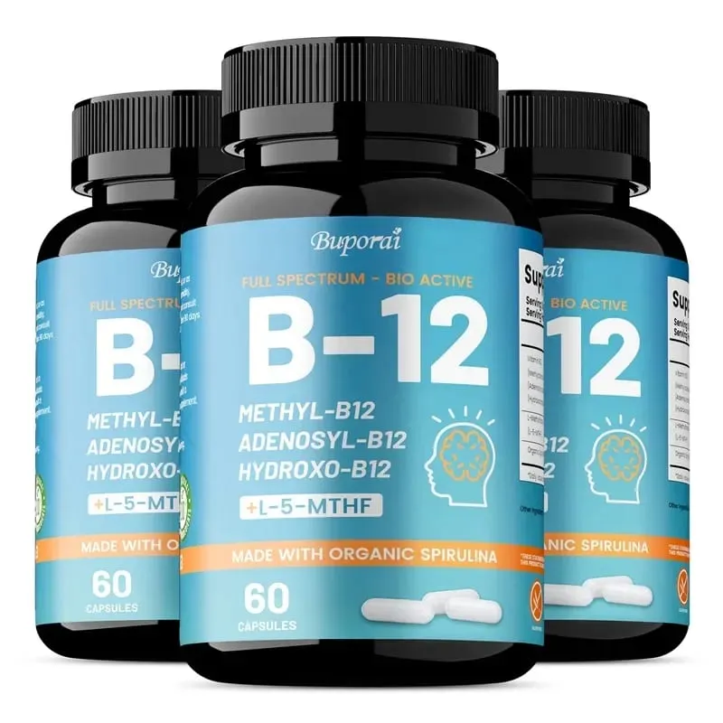 Vitamin B12 - Supports Energy Metabolism Nervous System Cell Health Heart Immunity and Red Blood Cell Formation