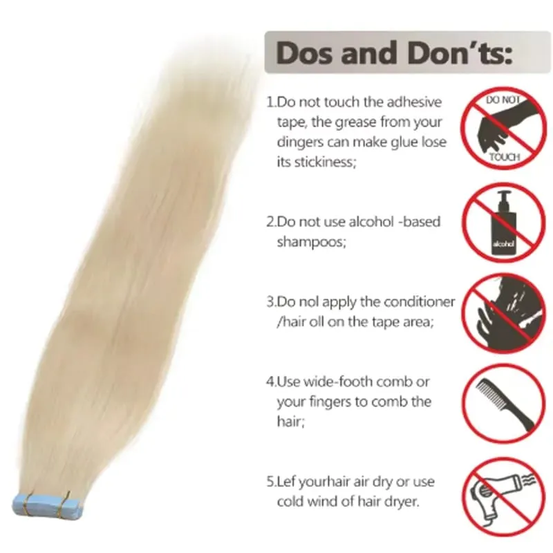 High Quality Silky Soft Remy Human Hair Extensions 12 Inch-20 Inch Tape Hair Wear Resistant Durable Silky Soft PU Seamless Add Length Volume