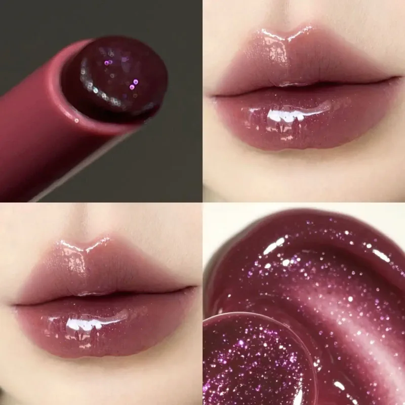 Mirror Glass Solid Lip Glaze Water Light Flash Lip Stick Moisturize Plumper Tint Lip Oil Balm Press Lipstick Cosmetic