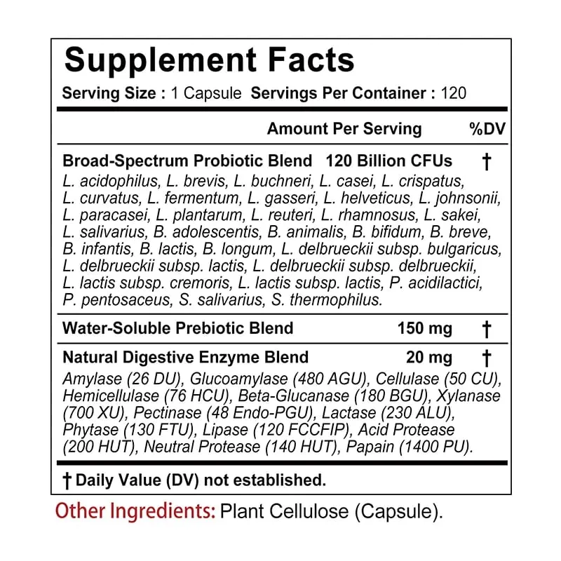 Probiotics + Prebiotics + Digestive Enzymes - Improves Digestion and Immunity Relieves Constipation Supports Intestinal Health — image 3