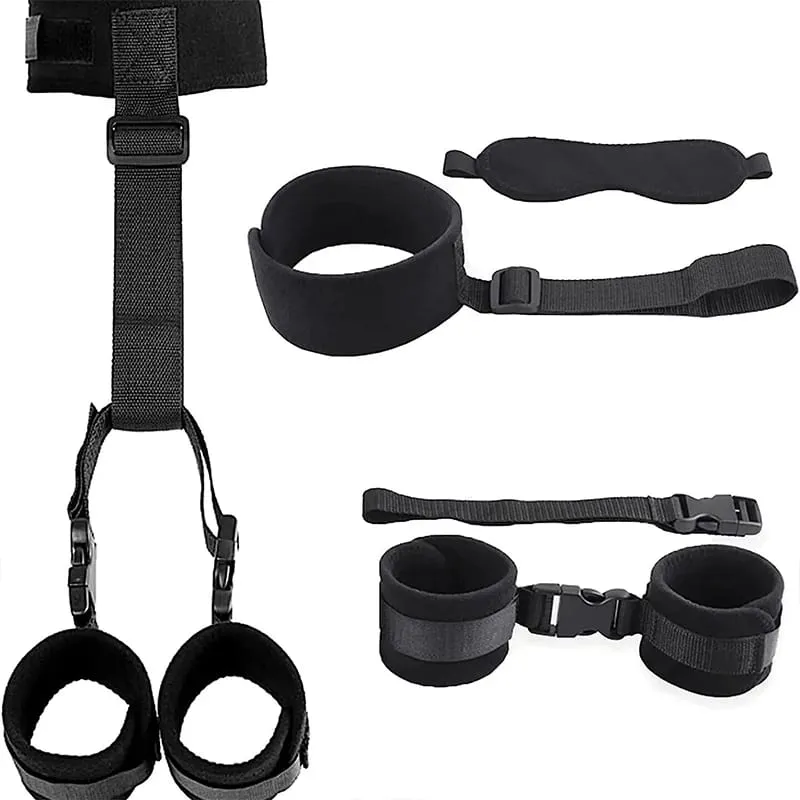 No Vibrator Bdsm Bondage Set Restraint Adult Game Handcuff Neck Collar Wrist Mouth Gag Strap Fetish Sex Toys For Woman Couples