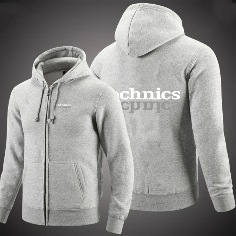 2025 High Street Solid Color Coat Spring And Autumn Man's Leisure Versatile Hoodies Technics DJ 1200 Logo Print Fashion Jacket