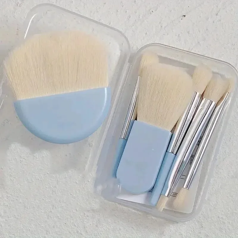 6Pcs Mini Makeup Brushes Set With Box Portable Cosmetic Powder Foundation Blush Blending Concealer Make Up Brushes Makeup Tool