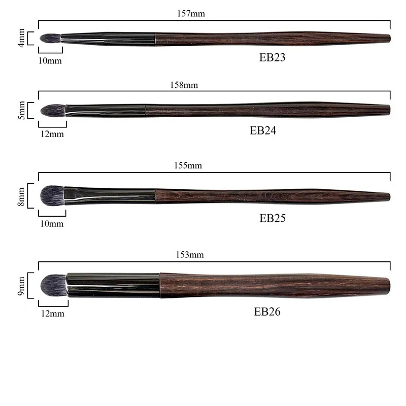 Soft Saikoho Goat Hair 9pcs Eye Shadow Blending Brush Ebony Handle Make Up Brushes Set Professional Handmade Makeup Brushes Kit